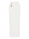 Elisabetta Franchi Linen-blend Gabardine Skirt In Weiss
