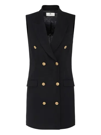 Elisabetta Franchi Gabardine Mini Dress In Black