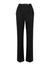 Elisabetta Franchi Gabardine Palazzo Trousers In Black