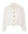 Elisabetta Franchi Gabardine Pea Coat In White