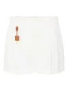 Elisabetta Franchi Sky Viscose-linen Tailored Shorts With Detailing In White