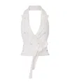 Elisabetta Franchi Gabardine Waistcoat With Belt In White