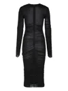 Elisabetta Franchi Gathered Midi Dress In Black