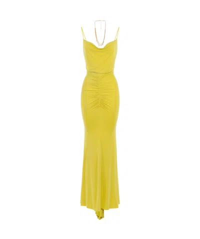 ELISABETTA FRANCHI ELISABETTA FRANCHI DRAPED GATHERED SLEEVELESS DRESS