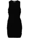 Elisabetta Franchi Gauze-effect Knitted Minidress In Black