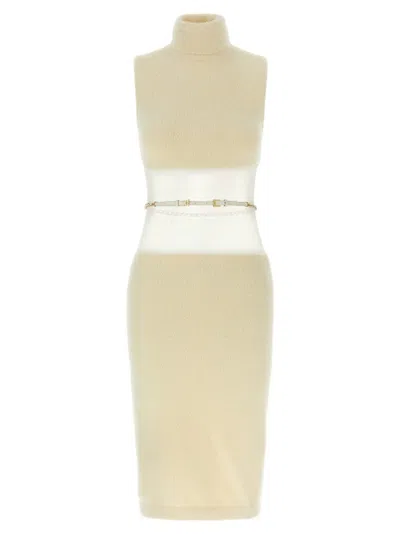 ELISABETTA FRANCHI GAUZE INSERT DRESS