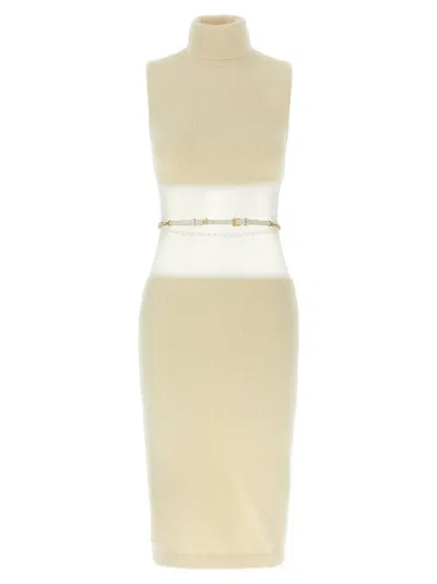 ELISABETTA FRANCHI GAUZE INSERT DRESS