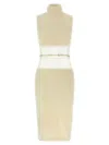 Elisabetta Franchi Turtleneck Sleeveless Dress Open Back In Brown