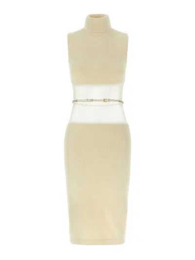 ELISABETTA FRANCHI VESTIDO MIDI - BLANCO