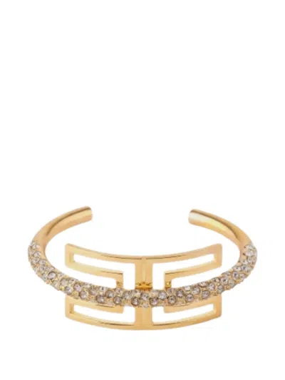 Elisabetta Franchi Geometric Embellished Bracelet In Gold