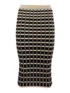 Elisabetta Franchi Geometric Knit Pencil Skirt In Multi