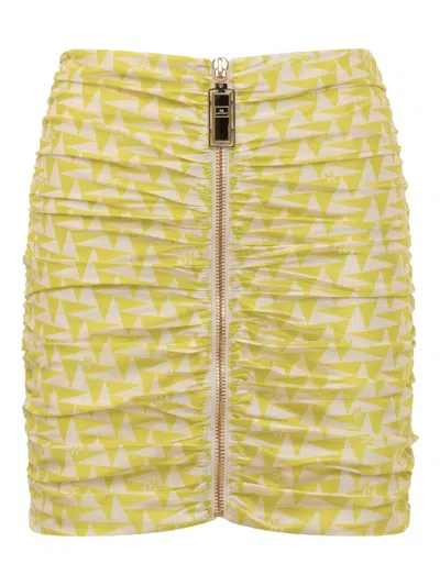 ELISABETTA FRANCHI GEOMETRIC-PATTERN MINI SKIRT