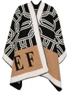 Elisabetta Franchi Lettering Jacquard Cloth Cape In 黑色