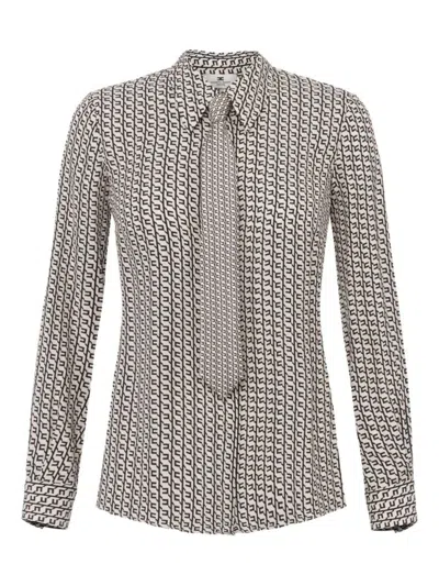 ELISABETTA FRANCHI ELISABETTA FRANCHI GEOMETRIC PATTERN SHIRT WITH TAILORED FIT
