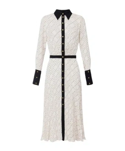 ELISABETTA FRANCHI GEOMETRIC-PRINT BUTTON-FRONT MAXI DRESS