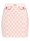 Elisabetta Franchi Geometric-print Crêpe Mini Skirt In Pink