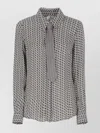 Elisabetta Franchi Geometric Print Long Sleeve Shirt With Tie In Pattern