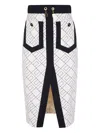 Elisabetta Franchi Geometric Patterned Midi Skirt In White