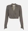 Elisabetta Franchi Cropped Wrap Front Shirt With Neckline Detail In White