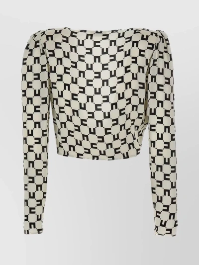 Elisabetta Franchi Logo-print Georgette Blouse In White