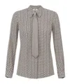 Elisabetta Franchi Geometric Pattern Shirt With Tailored Fit In Neutral