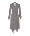 Elisabetta Franchi Geometric-print V-neck Midi Dress In Gray