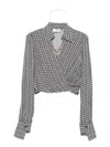Elisabetta Franchi Geometric-print Wrap Top In Gray