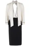 Elisabetta Franchi Viscose Blend Midi Dress With Detachable Skirt