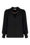 Elisabetta Franchi Chain-collar Blouse In Black
