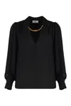 Elisabetta Franchi Chain-collar Blouse In Black