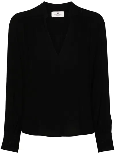 Elisabetta Franchi Georgette Blouse In Black