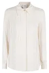 Elisabetta Franchi Georgette Blouse In Burro