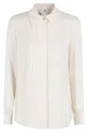 Elisabetta Franchi Georgette Blouse In Burro
