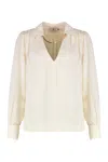 Elisabetta Franchi Viscose Georgette Shirt With Removable Necklace Detail In White