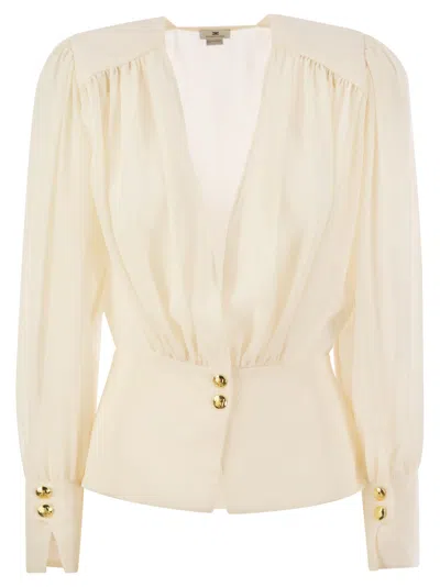 ELISABETTA FRANCHI ELISABETTA FRANCHI GEORGETTE BLOUSE WITH BASQUE