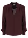 Elisabetta Franchi Logo Metal Detail Collar Shirt