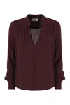 Elisabetta Franchi Logo Metal Detail Collar Shirt In Black