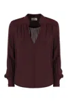 Elisabetta Franchi Logo Metal Detail Collar Shirt In Black