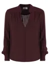 Elisabetta Franchi Logo Metal Detail Collar Shirt In Black