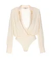 Elisabetta Franchi Georgette Body Satin Shirt In White