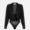 Elisabetta Franchi Georgette Body Shirt In Black