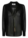 Elisabetta Franchi Blouse In Georgette Fabric With Necklace In Black