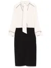 Elisabetta Franchi Georgette Crepe Midi Dress In Beige