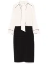 Elisabetta Franchi Georgette Crepe Midi Dress In Beige