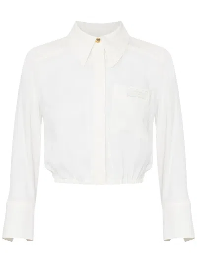 ELISABETTA FRANCHI GEORGETTE CROPPED BLOUSE