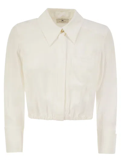 ELISABETTA FRANCHI ELISABETTA FRANCHI GEORGETTE CROPPED SHIRT WITH ELASTIC BAND
