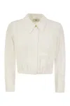 Elisabetta Franchi Georgette Cropped Shirt With Elastic Band
