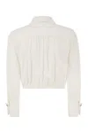 Elisabetta Franchi Georgette Cropped Shirt With Elastic Band