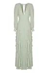 Elisabetta Franchi Red Carpet Dress In Georgette Fabric With Ruffles