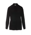 Elisabetta Franchi Collared Shirt With Cuffed Sleeves And Textured Fabric In Black